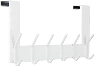 WEBI Over The Door Hook,Over Door Towel Rack,Door Hanger,Door Coat Hanger,Over The Door Coat Rack,Door Hooks for Hanging Clothes,Towels,Behind Back of Bathroom,White