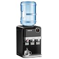 PUREPLUS Top Loading Water Cooler Dispenser, Countertop Water Cooler for 3 or 5 Gallon, Hot & Cold Water, 3 Temperature Modes, Child Protection Lock, Detachable Drip Tray for Home, Office