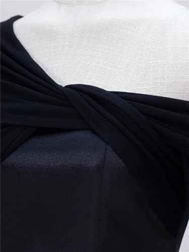 Women Spring Party Dress Cross Diagonal Collar Patchwork Asymmetric High Waist Elegant Dresses3