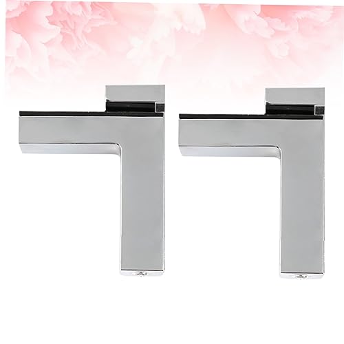 Support étagère verre pinces surface brossée angle meuble