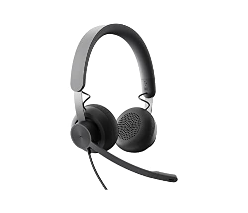 Logitech Zone 750 Wired Noise Canceling Over-Ear Plug-and-PlayUSB-C Connector Headset 40mm drivers with Simple In-line Controls, Black - 981-001103 (Renewed)