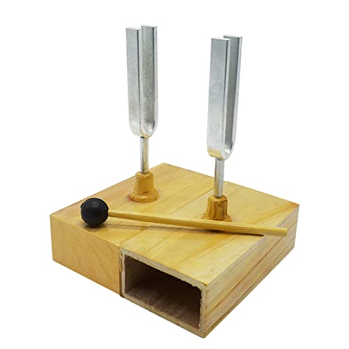 Jieoto 440Hz Resonance Tuning Fork Wooden Speaker Steel Fork Teaching Fork Physical Acoustics Laboratory Instrument Resonance Box #TOP1