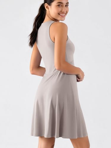 Image of ODODOS Casual Flare Tank Dress for Women Summer Sleeveless Sundress Mini Skater Dress