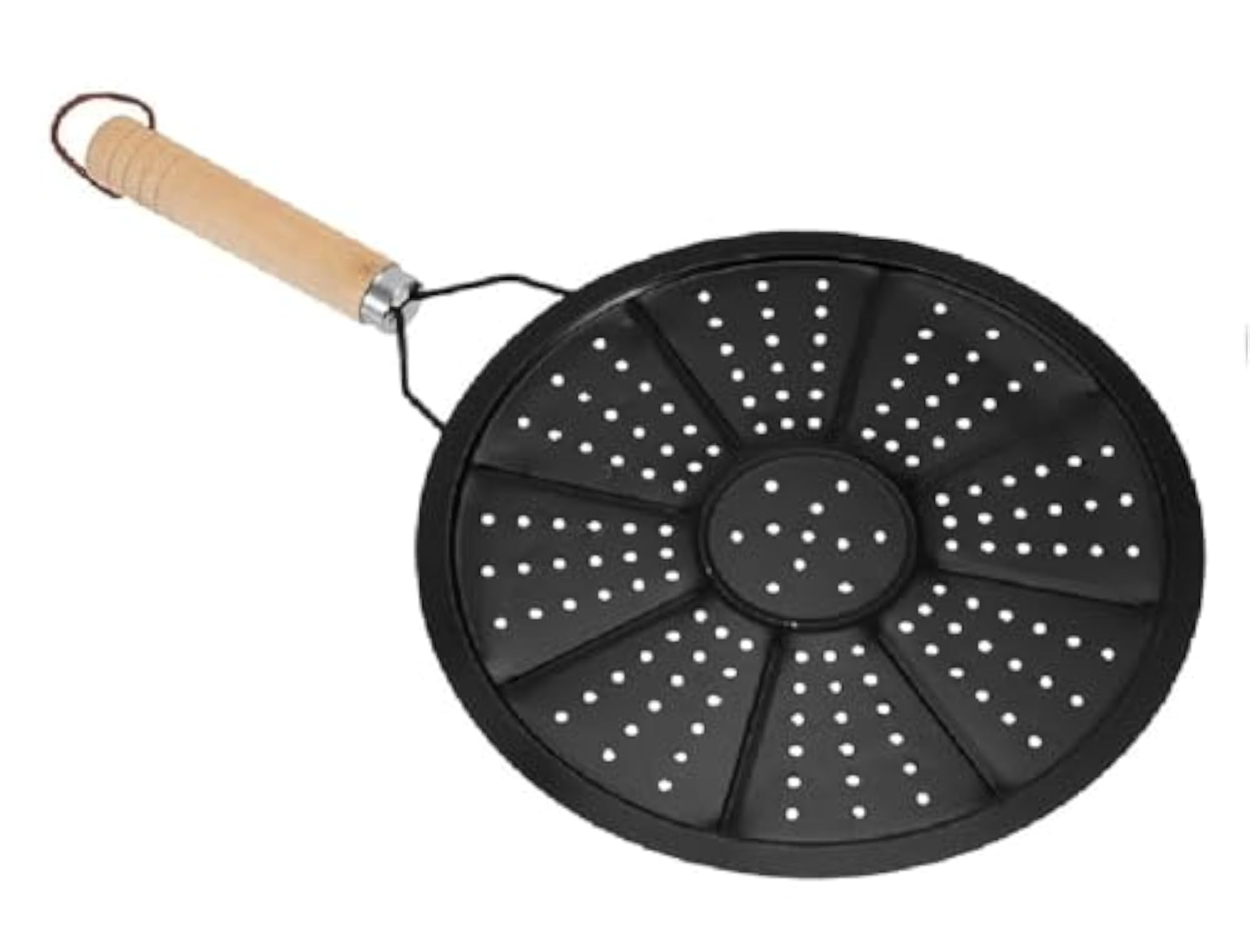 Simmer Ring Plate Stainless Steel with Wooden Handle