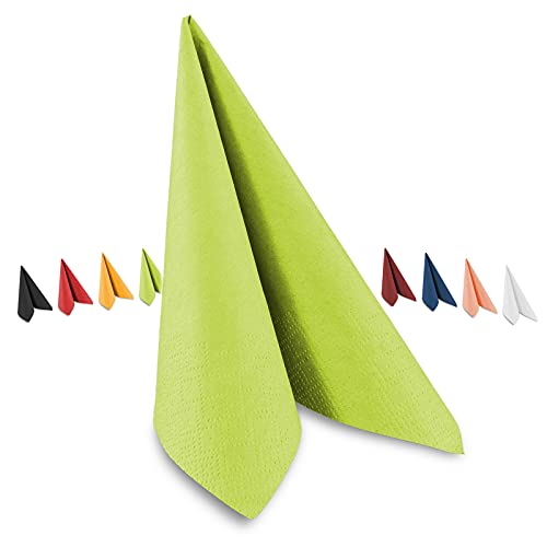 Tafel-Servietten, 3-lagig, 40 x 40 cm, Inhalt 250 St., in unterschiedliche Farben, jeweils abgestimmt auf Einrichtung & Dekoration, für Gastronomie & Zuhause, kiwi