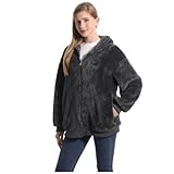 FELOVE Cremallera Chaqueta Corta de Invierno.Forro de Felpa Suave.Cómodo Jersey de otoño.Ropa Informal de Abrigo