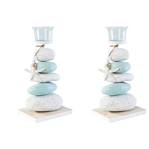 Veemoon Vintage Decor 2 Pcs Mediterranean Style Candle Holder Nautical Tealight Holder Tabletop Candlestick Holder Beach Themed Party Decoration Home Decor #TOP22