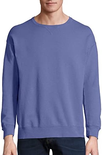 Hanes Men's Comfortwash Garment Dyed Sweatshirt, deep Forte Blue, Large