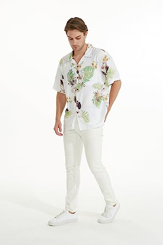 Image of Matchable Couple Hawaiian Shirt or Dress Signature Prints Pineapple | Sold Individually; Matchable Couple Collection; Soft Comfortable Fabric; Signature Tropical Prints; Vacation Ready