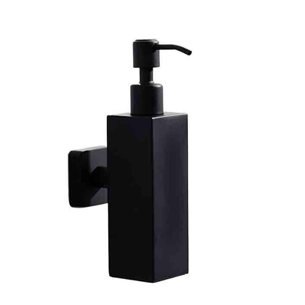 Bottiglia di Sapone Distributore di Sapone da Parete in Acciaio Inossidabile for Bagno, spremi e perfora Una Bottiglia di lozione Singola, Nero/Argento/Oro Dispenser di Sapone(Nero)