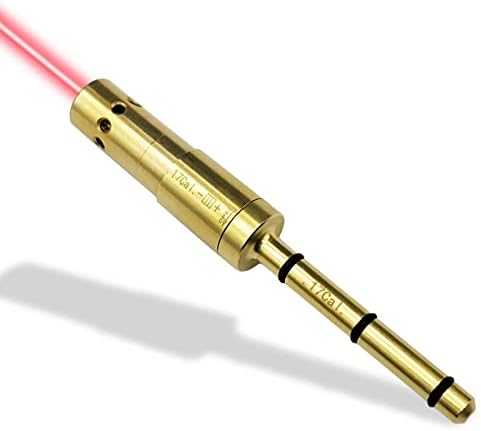 BOOLIT EYE 17HMR/.177 Cal Special Laser Boresighter End Barrel Laser Bore Sight Accurately and Easy to Fit Revolvers Pistols Rifle and Air Guns(17HMR/.177CAL)