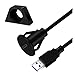 ImBros USB Extension Cable Fit Compatible Car Dashboard +Dash Panel Mount, Type A Male to C Female