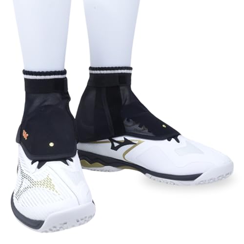 テニスシューズカバーDF シューズカバー 砂止め 砂よけ (黒, S)