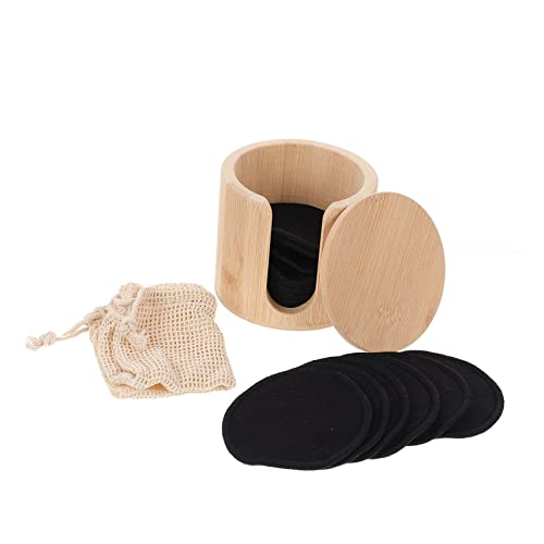 Coussinets démaquillants lavables en bambou WOONEKY noirs x16 pour le visage