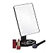 Produktbild Relaxdays Schminkspiegel mit LED, mit Standfuß, einstellbar, beleuchteter Kosmetikspiegel, HBT 28,5x17x12 cm, schwarz, 1 Stück