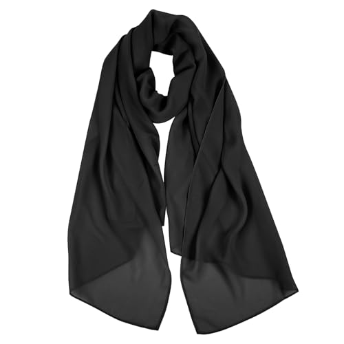 Breathable Solid Color Soft Chiffon Long Fashion Scarves for Women
