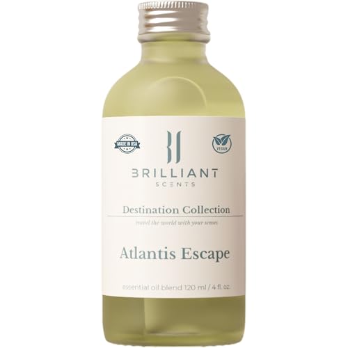 Brilliant Scents Atlantis Escape Fragrance Oil 120ml - Premium Diffuser Oil for Home, Office, Hotels - Long Lasting, Plant-Based, Meets IFRA Standards, USA-Made - Neroli, Orange Blossom, Vanilla