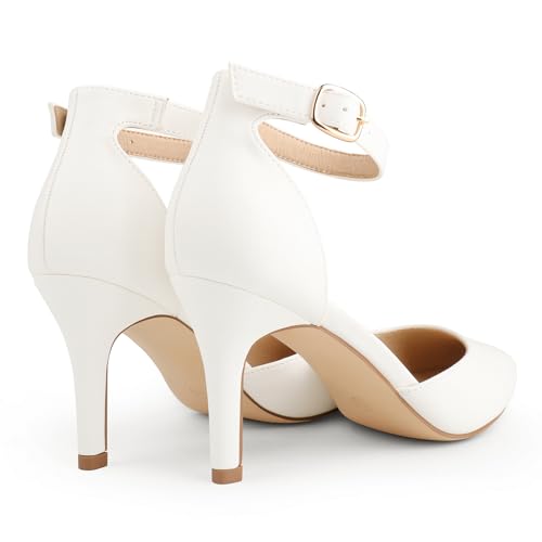 Image of JOY IN LOVE Closed Toe Heels Pumps for Women 3IN Stiletto Pointed Toe Ankle Strap Heels