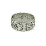 Larghezza fascia: 9 mm Anello fascia in argento con preghiera Ave Maria in lingua sarda (13)
