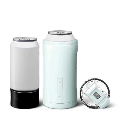 Image of BruMate Hopsulator Trio 3-in-1 Insulated Can Cooler for 12oz / 16oz Cans + 100% Leak Proof Tumbler with Lid | Insulated for Beer, Soda, and Energy Drinks