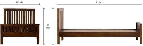 Image of Sheesham Wood Singl Size Bed Without Storage|Bed|Single Bed |Singl Bed Solid Wood Single Bed (Finish Color - Brown, Delivery Condition - DIY(Do-It-Yourself))