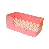 LeeQinersw Haustier Kaninchen Treiben Käfig, Toilette Bett Wäsche Box Frettchen Meerschweinchen Töpfe, Kaninchen Urinal Tablet Töpfchen Zug für, Rosa