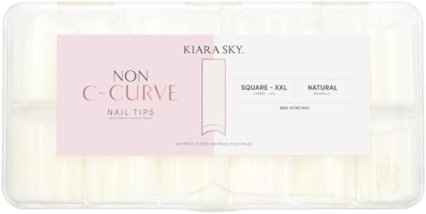 Professional Nails Puntas de uñas con curva sin C (puntas de uñas con curva sin C XXL - Cuadradas - Natural)