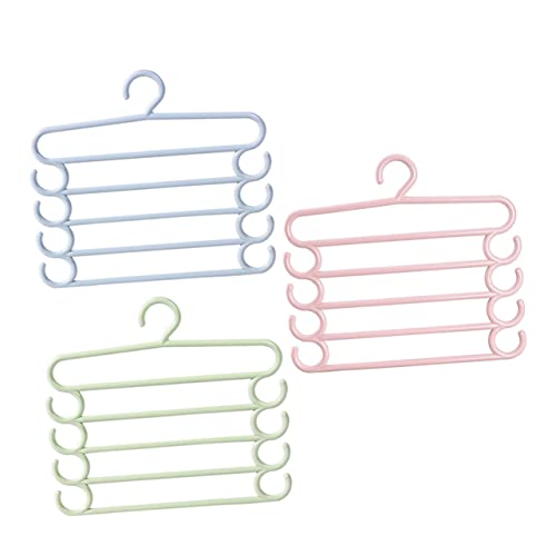 OFFSCH 3pcs Grey Hangers Space Saving Trousers Racks Multi-Layer Pants Hangers for Wardrobe