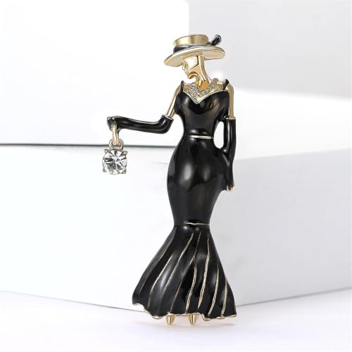 Image of Fashion Lady Brooch Pin for Women Girls Colorful Enamel Crystal Lapel Pins Charm Dress Accessories Coats Scarves Bags Ceremony Clothes Elegant Handmade Holiday Party Jewelry