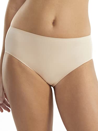 TC Fine Intimates Wonderful Edge Matte Microfiber Modern Hi-Cut Brief L, Nude/Warm Beige