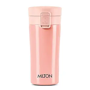 Milton Coffee Mug Thermosteel Hot or Cold Insulated Flask for Soup, Water, 350 ml, Peach | Leak Proof | Rust Proof | Tea Mug | Juice Mug | Easy Grip | Easy to Carry