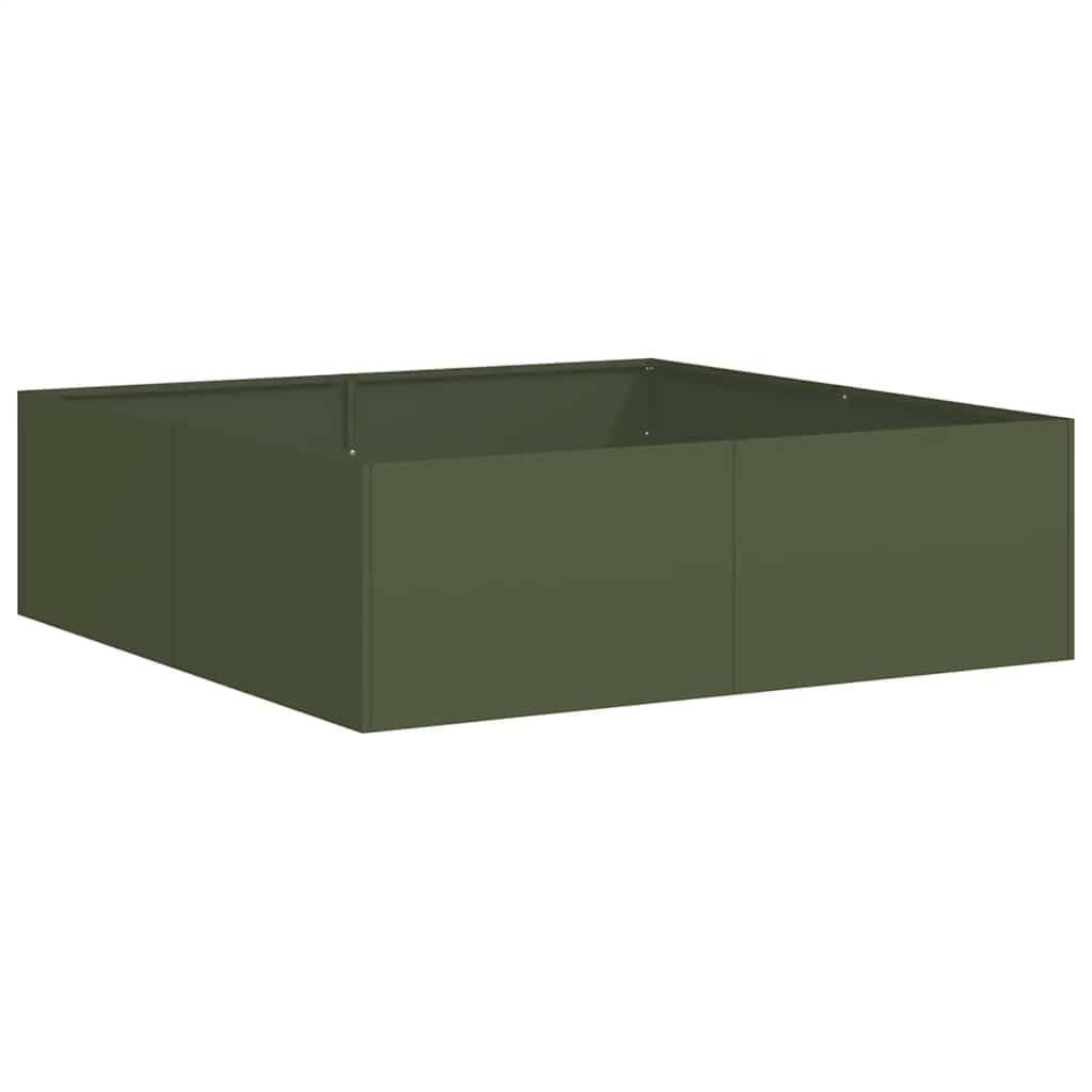 vidaXL Planter Olive Green 100x100x30 cm Steel — image 1