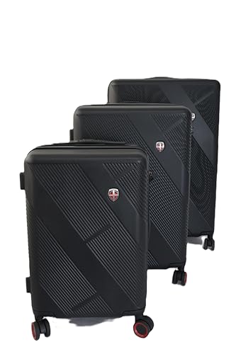 Hard Shell ABS Luggage Set (20in/24in/28in) - Premium Expandable Carry-On + Checked Luggage, TSA Locks, 360 degrss Red Omnidirectional Wheels