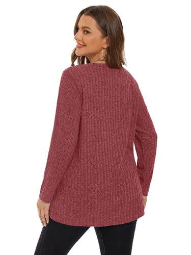 Image of BELAROI Womens Plus Size Sweaters Fall Tunic Top Scoop Neck Pullover Shirts