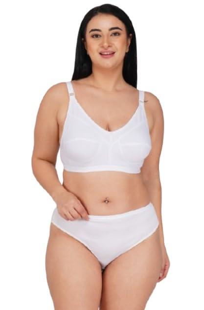 Dulcinea Women's Plus Size Minimiser Bra and Panty Set, Non-Padded C Cup Bra Panty Set for Heavy Bust Lingerie Set-picture-51