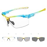 KAPVOE Photochromatische Selbsttönend Fahrradbrille Herren Damen Sportsonnenbrille Klar Radsportbrille Radfahren MTB Radbrille Laufen Volleyball Tennis Autofahren Softball Bergsteigen Golf Wandern 07