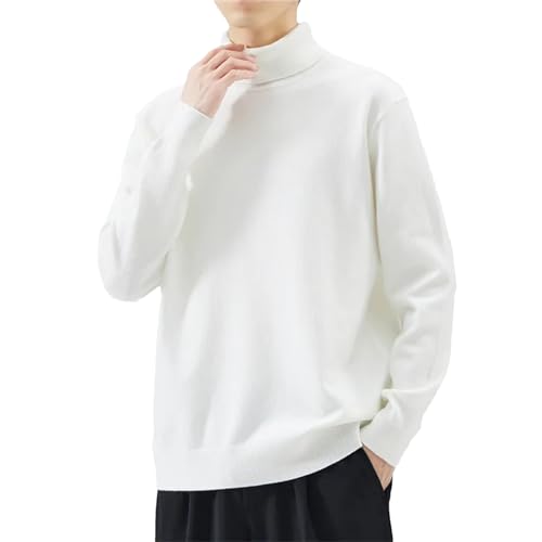 Men Turtleneck Sweater Knit Pullovers Winter Warm Slim Fit Long Sleeve Casual Sweater
