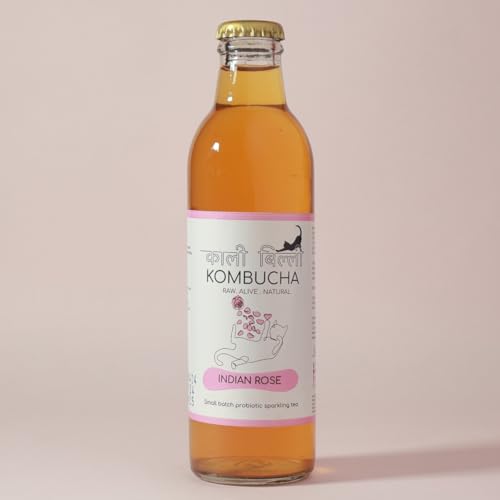 Image of KAALI BILLI Kombucha Indian Rose | Naturally Brewed Fermented Tea Drink with Floral Notes | Refreshing Beverage for Everyday Consumption | 250 ml Pack of 4