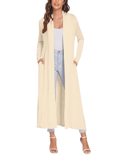 Image of Bluetime Women Floor Length Open Front Cardigan
