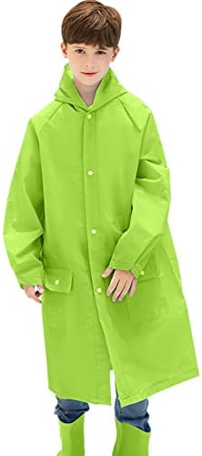 Muzeca EVA Kids Raincoat Reusable Rain Wear for Boys and Girls, Emergency Camping Survival Kits Green Large