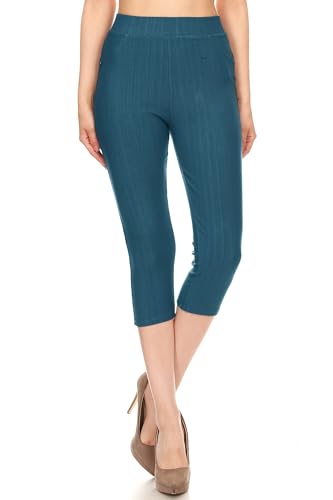 Image of Leggings Depot Women's Cotton Blend Stretch Pull-on Jeggings Casual Pants with Pockets (Available in Plus Size)