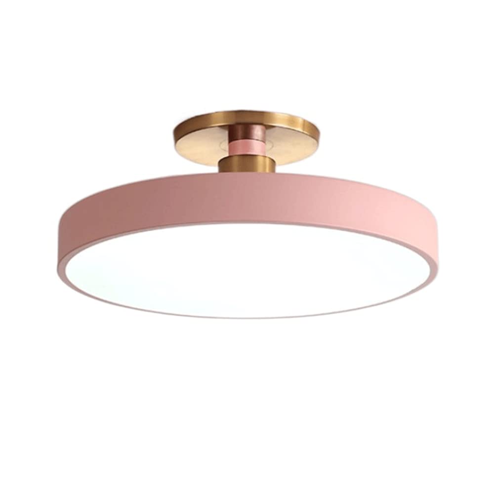Wolwes Pink Embedded Wrought Iron Ceiling Lamp, 6000K White Energy-Saving Ceiling Lamp, Acrylic Lampshade Flat Lamp, Bedroom Study Decorated With Lightingfixtures