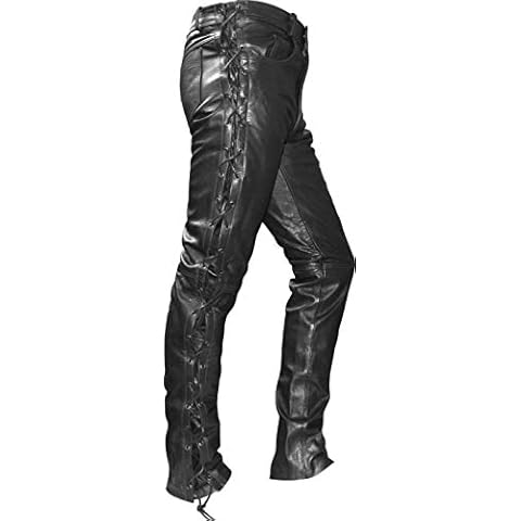 Motorbike side laced leather trousers Cover