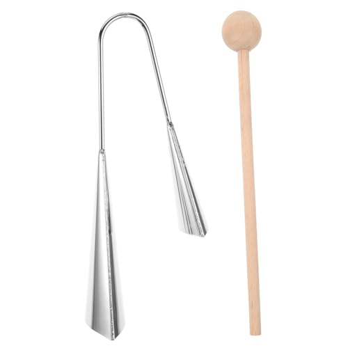 Yardwe Metal Cowbell Musical Percussion Instrument with Mallet Stick for Music Practice and Performance Durable Design for Sound Training and Outdoor Activities
