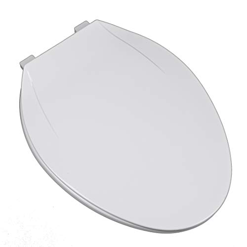 Bath Décor 2Q1E0-00 Standard Plastic Toilet Seat with Adjustable Hinge, Elongated, White