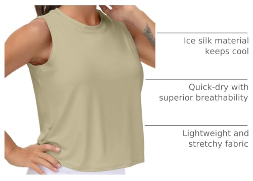 Image of THE GYM PEOPLE Women's Workout Tops in Ice Silk Quick Dry Sleeveless