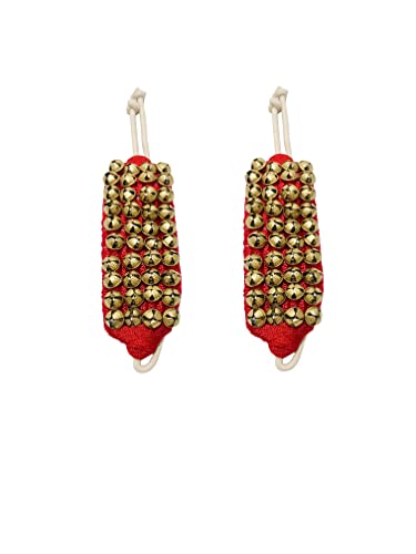 Ghungroo dancing bells ankle bells ghunghroo Red soft pad Four line ghungroo (40 + 40) Classical Dance Accessories Kathak dance brass bells (14 NO.) musical anklet for Bharatnatyam