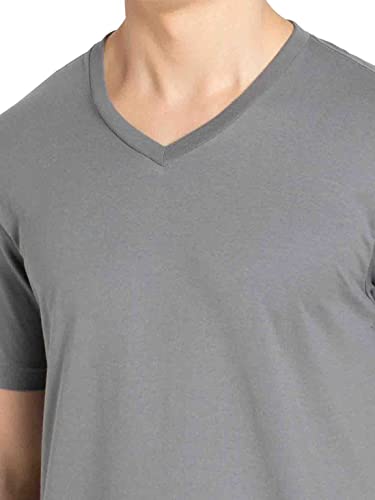 Image of Jockey 2726 Men's Super Combed Cotton Rich Solid V Neck Half Sleeve T-Shirt