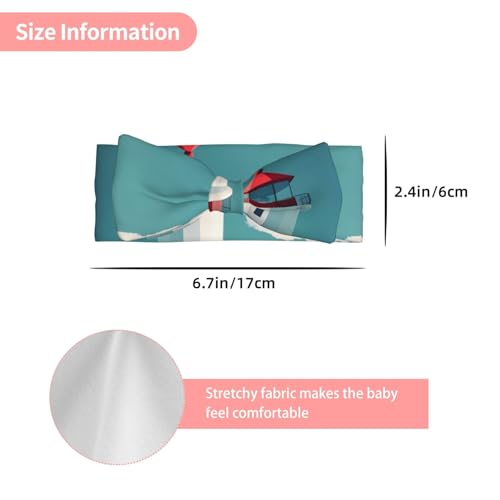 Towering lighthouse Bow Hair Accessories, Children's Elastic Bow Headband 0-6 Months, Newborn, Baby, Toddler Hair Accessories3