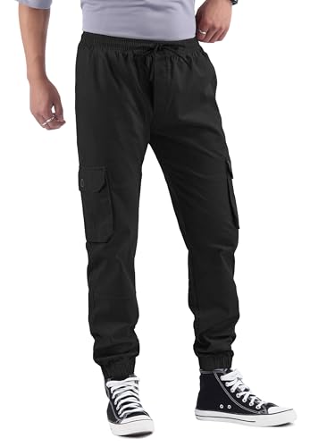 Image of Beyoung Cotton Regular Fit Heavy Gauge Cargo Joggers for Men | Ribbed Hem | Spacious Pockets | Track Pants | Elastic Waistband | Cargo for Men